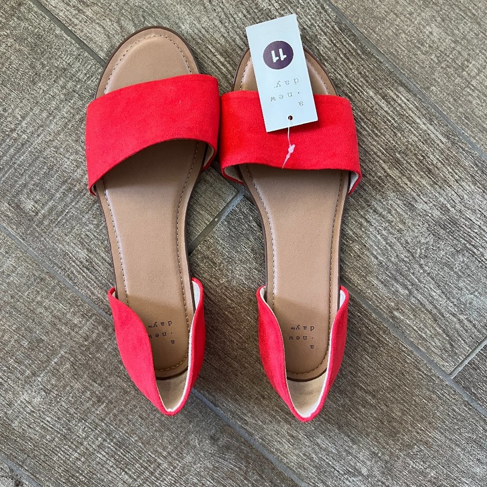 NWT! A New Day Red Flats - sz 11